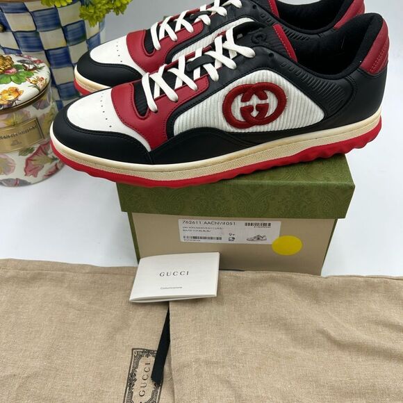 Men's Gucci, Mac 80 low top leather sneakers size 9.5 fits 10 US made in Italy - Picture 6 of 11